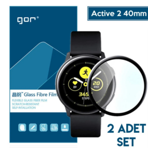 GOR Galaxy Watch Active 2 40mm 3D kavisli Nano Glass Ekran Koruyucu 2 Adet Set-(5775)