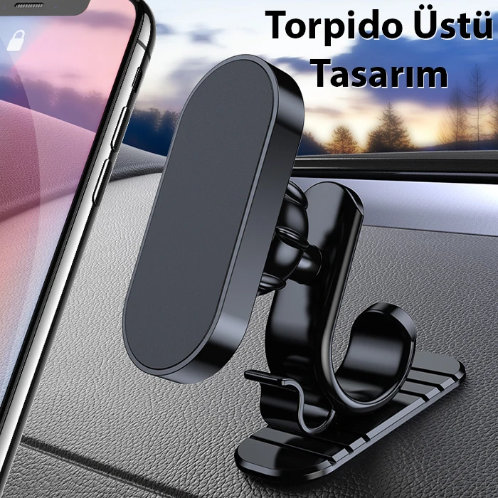 ALLY Araç içi Mıknatıslı Torpido Üstü Cep Telefonu Tutucu-(5775) - Görsel 2