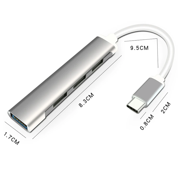 Ally S-803 4in1 Type-C to 4x USB3.0 HUB Çoğaltıcı Çevirici Dönüştürücü Adaptör-(5775) - Görsel 5