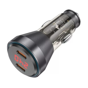 HOCO NZ12C Graceful PD60W 2 Type-C Girişli Araç Çakmaklı Hızlı Şarj Aleti-(5775)