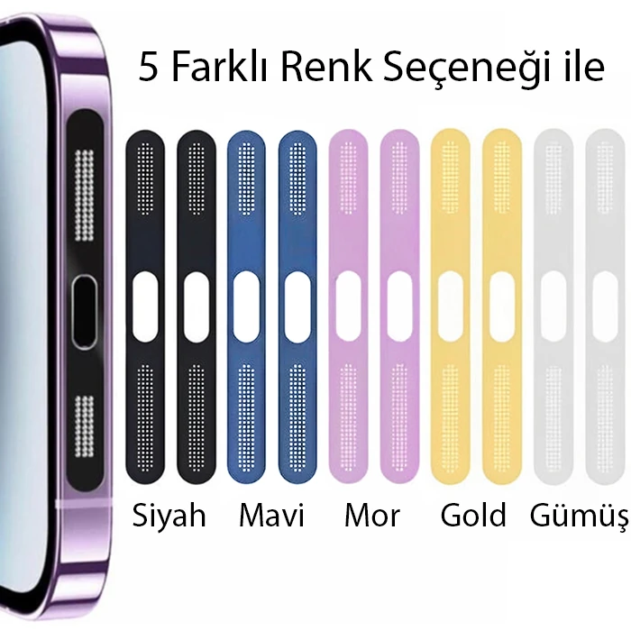 Ally iPhone 14 İçin Anti-Dust Toz Ve Kir Önleyici Sticker 2 Adet Set-(5775) - Görsel 3