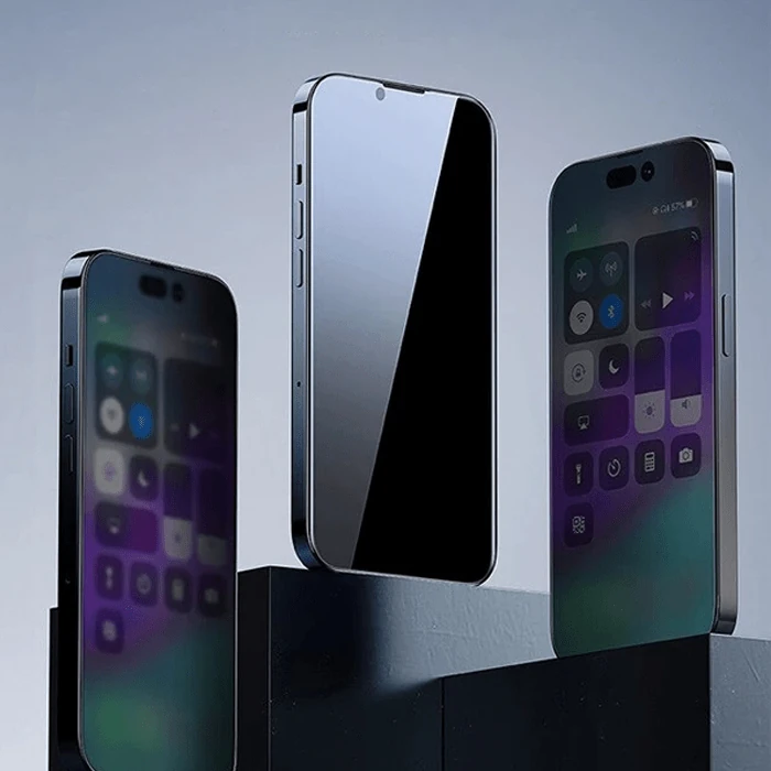 Baseus Crystal iPhone 15 Pro Max Privacy Full Koruma Tempered Cam Ekran Koruyucu-(5775) - Görsel 5