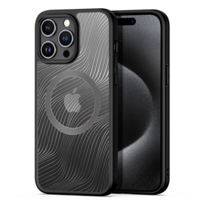 Dux Ducis iPhone 15 Pro Max Aimo Series MagSafe Premium Buzlu Sert PC-TPU Kılıf-(5775)