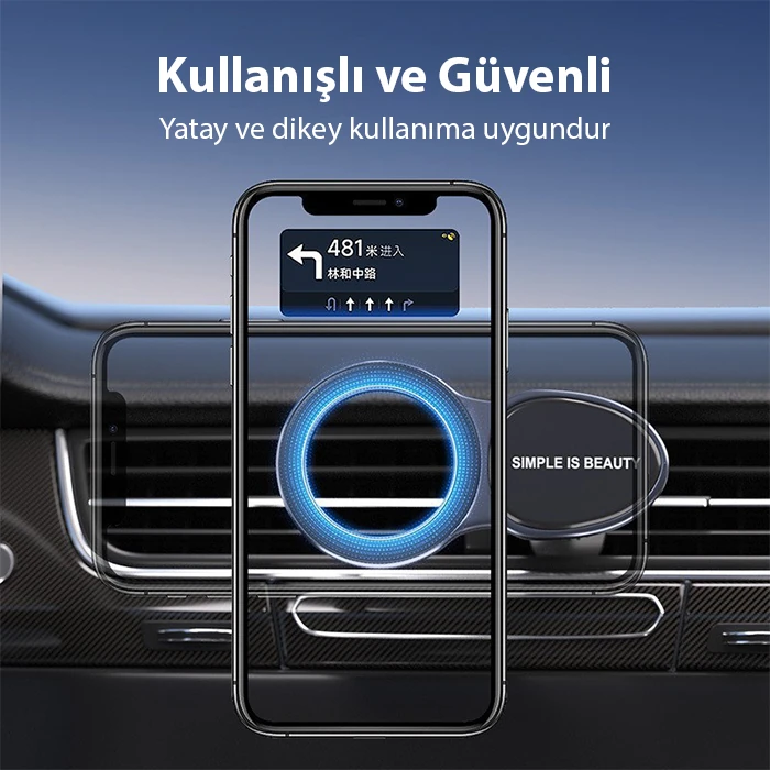 ALLY Magsafe Uyumlu Araç Içi Havalandirma Manyetik Telefon Tutucu-(5775) - Görsel 5