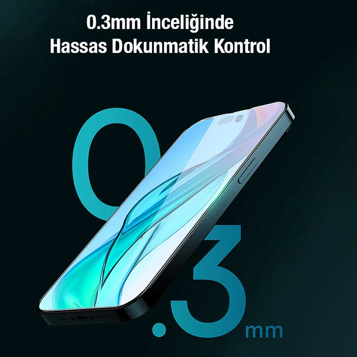Baseus Crystal Serisi iPhone 15 Plus Full Koruma Tempered Cam Ekran Koruyucu 2 Adet Set-(5775) - Görsel 5