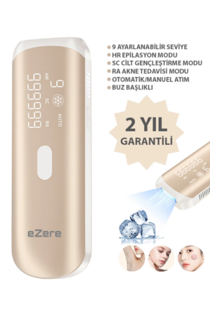 EZERE IPL Buz Lazer Epilasyon 999.999 Atim Otomatik/manuel Dokunmatik Ekran Agrisiz Vücut Yüz Cihazi-(5775)