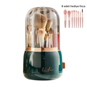 EZERE Toz Geçirmez Masaüstü Makyaj Fırçası Düzenleme Kutusu Organizer-(5775)
