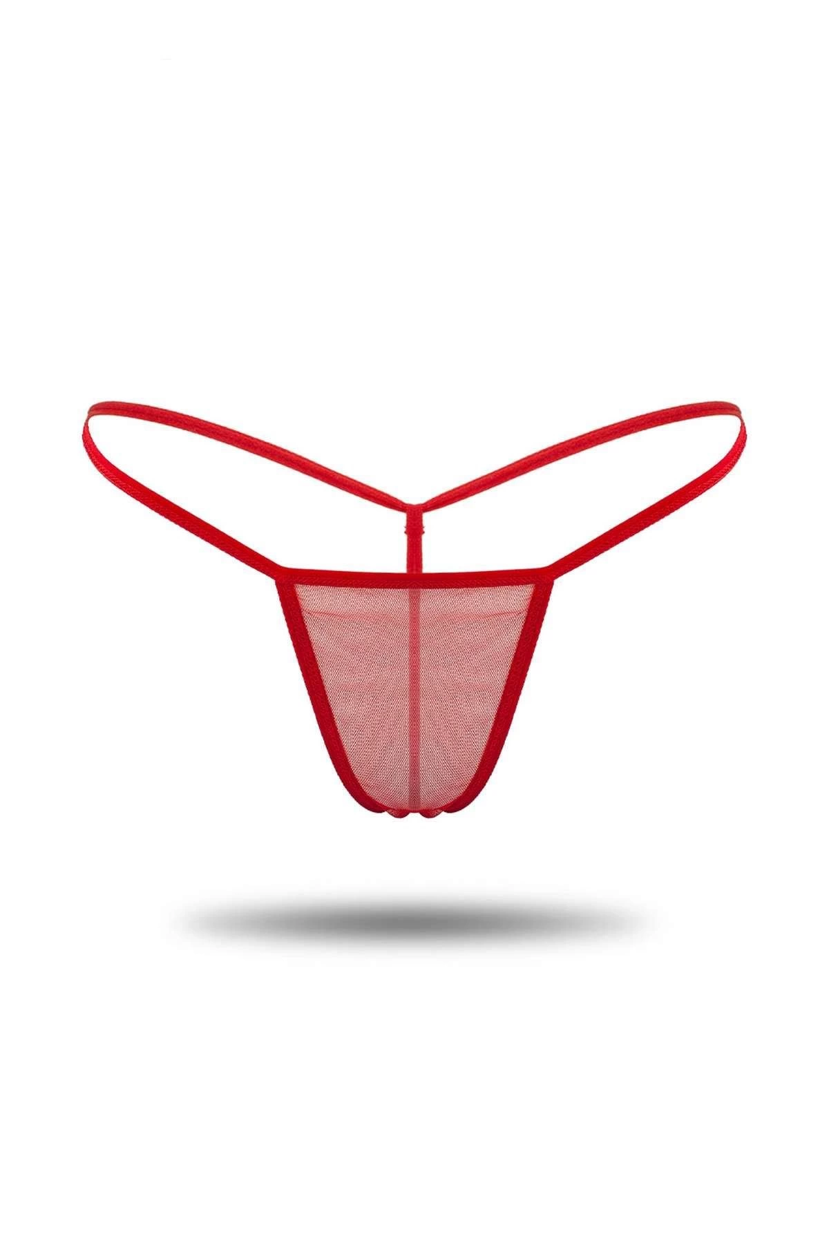 Kırmızı Tül Tanga TM1115 - Görsel 2