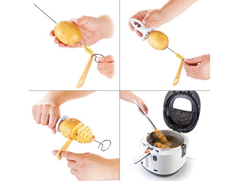 Spiral Patates Dilimleyici Aparat Çubukta Patates Cips Yapma - Görsel 2