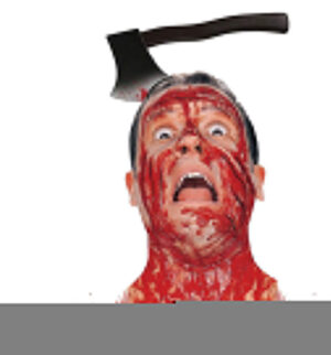 Kafaya Saplanmış Halloween Kanlı Balta Şaka Tacı