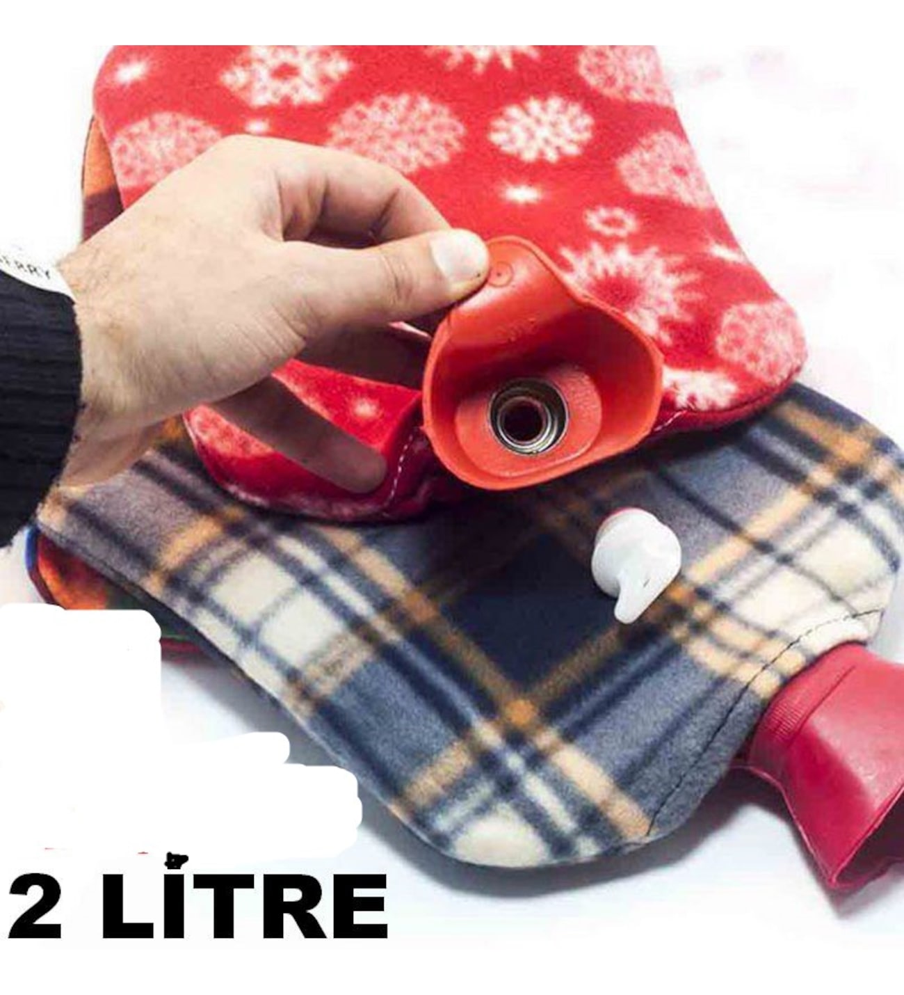 Sıcak Su Torbası 2 Litre Polar Kılıflı Termofor - Görsel 3