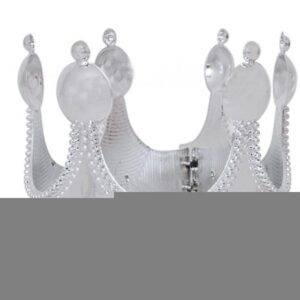 Plastik Kral Tacı Gümüş Renk Yetişkin 55 cm