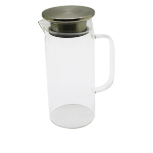 1.2LT - YUVARLAK CAM SÜRAHİ - SÜZGEÇLİ METAL KAPAK BOROSİLİKAT - TERMİSİL ISIYA DAYANAKLI