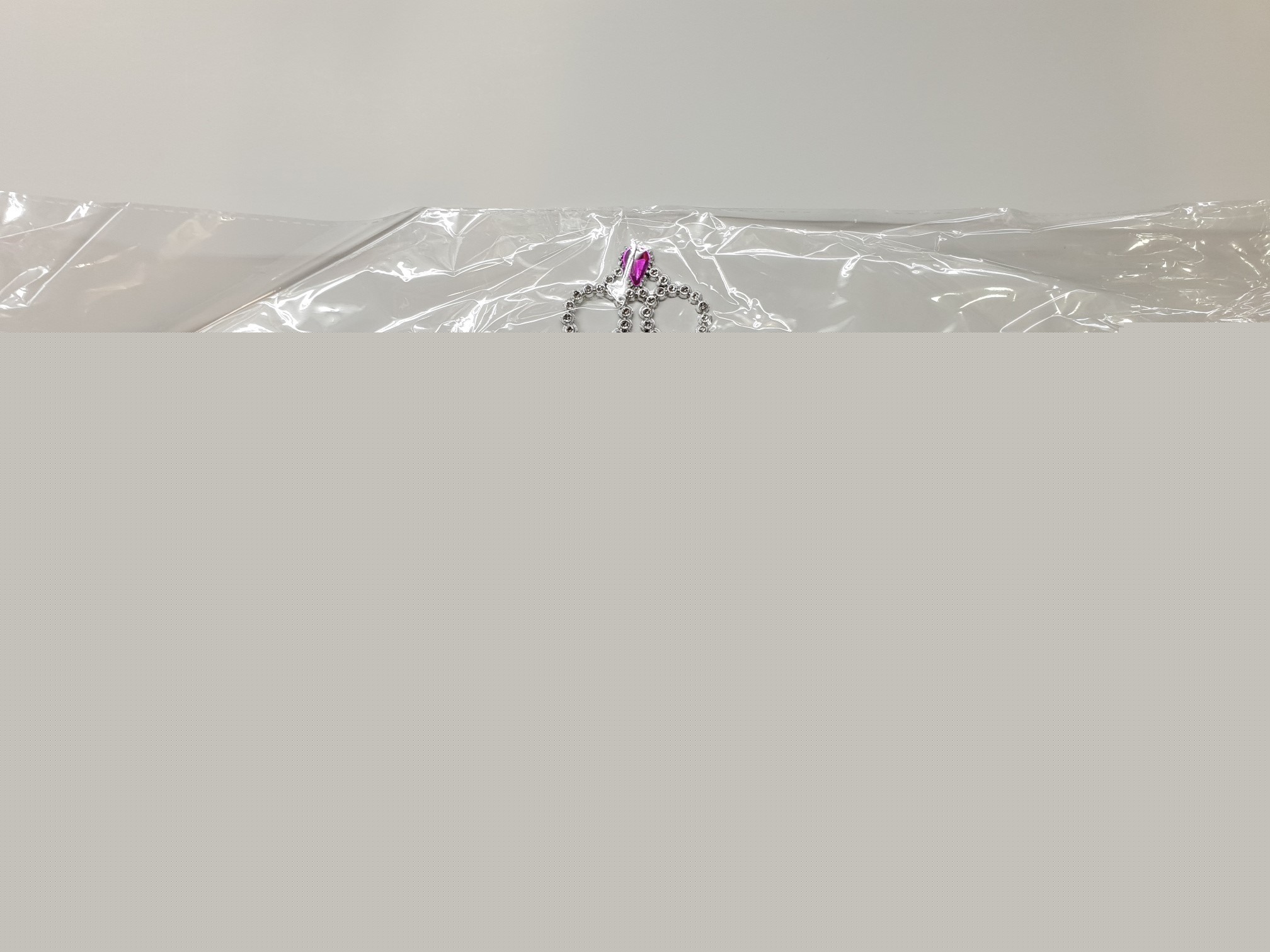 Gümüş Renk Prenses Yazılı Parti Tacı 60 cm - Görsel 2