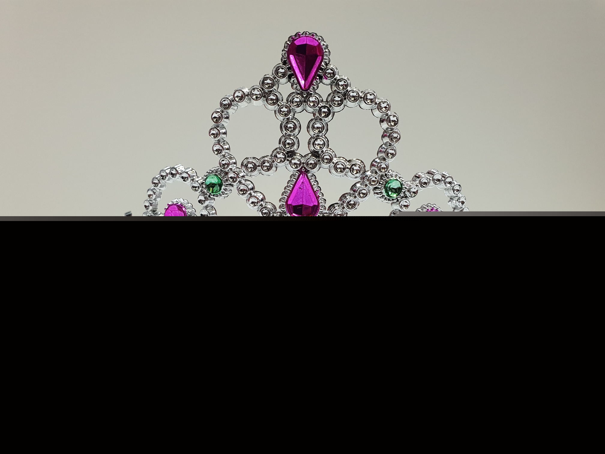 Gümüş Renk Prenses Yazılı Parti Tacı 60 cm - Görsel 3