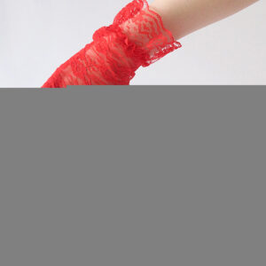 Güpürlü Bilek Boyu Kırmızı Dantel Eldiven Yetişkin