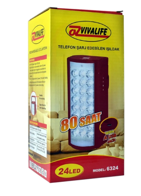 Telefon Şarj Edebilen Şarjlı Işıldak 24 LED USB 80 Saat Kesintisiz Işık - Görsel 2