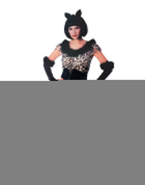 Yetişkin Bayan Leopar Kostümü  - Kedi Kız Kostümü - Taş Devri Kostümü