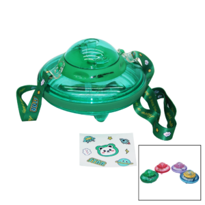 UFO MODELİ RENKLİ MİKA KRİSTAL SULUK MATARA PİPETLİ - TAŞIMA ASKILI 550ML