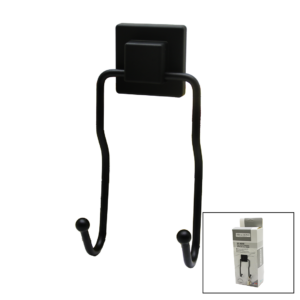 SİYAH - 2Lİ METAL SARKIK ASKI KARE GÜÇLÜ YAPIŞKANLI 8X9X19CM