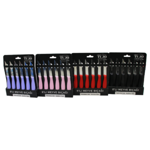 6 PARÇA  MEYVE BIÇAK RENKLİ PLASTİK SAPLI