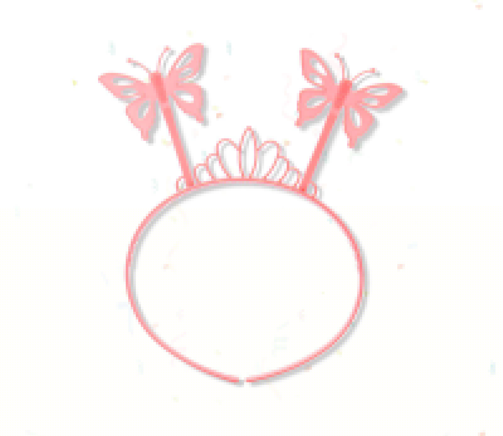 Toz Pembe Renk Kelebek Kanadı Tacı ve Sopası 50x37 cm - Görsel 2