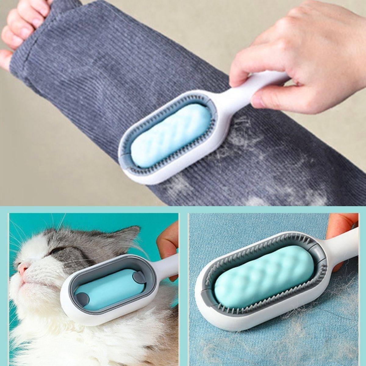 Evcil Hayvanlar İçin Çift Taraflı Pet Fırçası Nemli Tüy Tarama Tarağı - Görsel 4