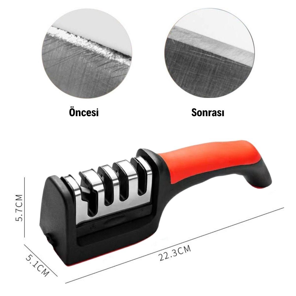 4 Aşamaları Kaymaz Taban Hızlı Bıçak Makas Bileme Aracı - Görsel 4