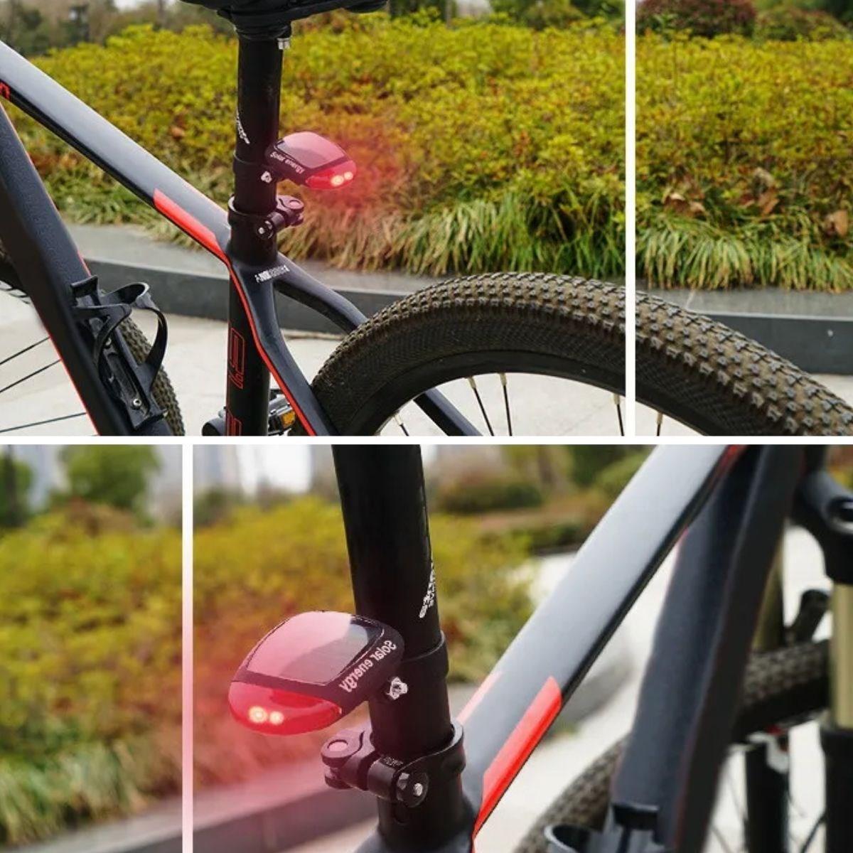 LED Güneş Enerjisi ile Şarj Edilebilir Bisiklet Kuyruk Lambası Solar Bisiklet Lambası - Görsel 3