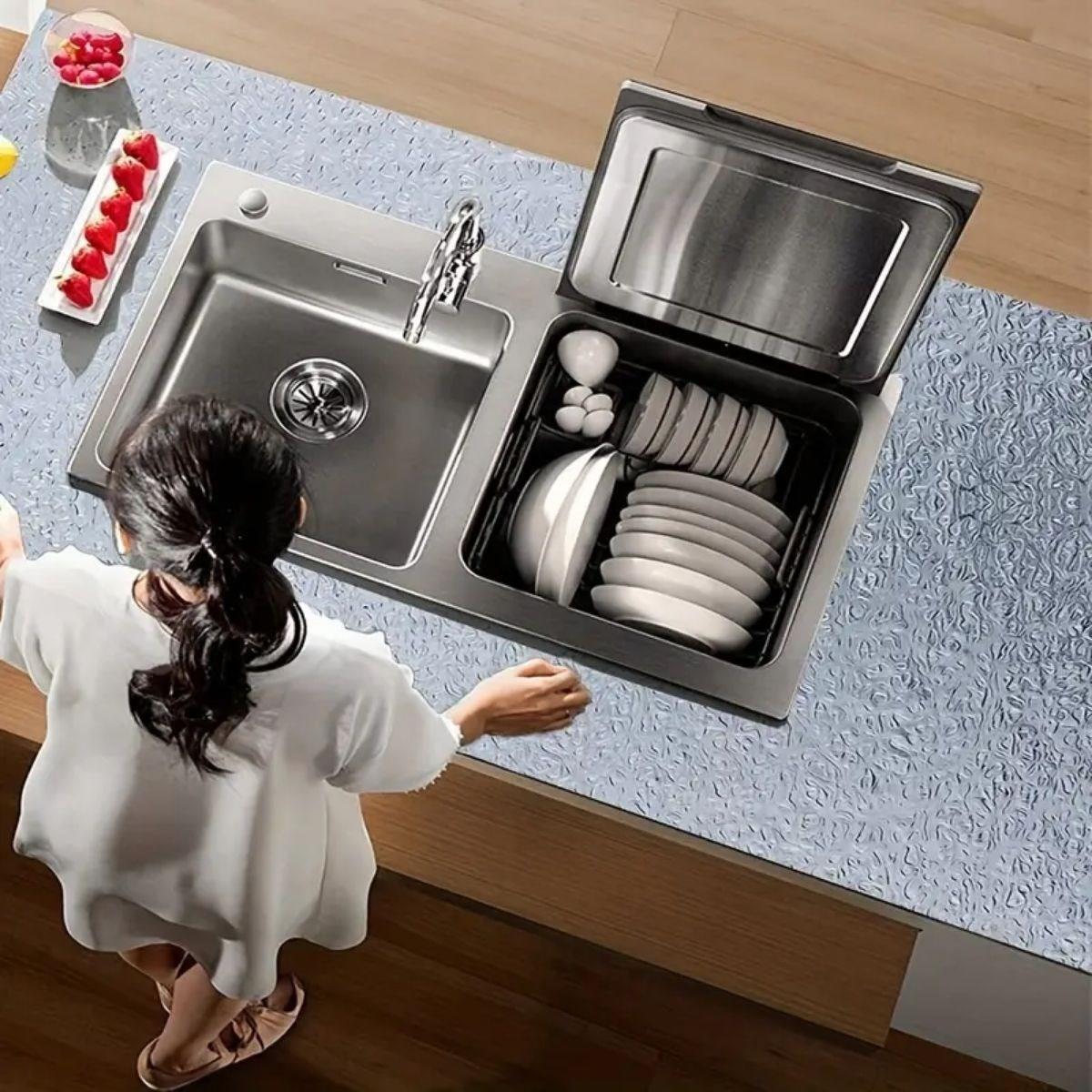 Rulo Gümüş Alüminyum Folyo Duvar Kağıdı, Kendinden Yapışkanlı Raf İçi, Su Geçirmez Folyo 2 mt x 60 cm - Görsel 2