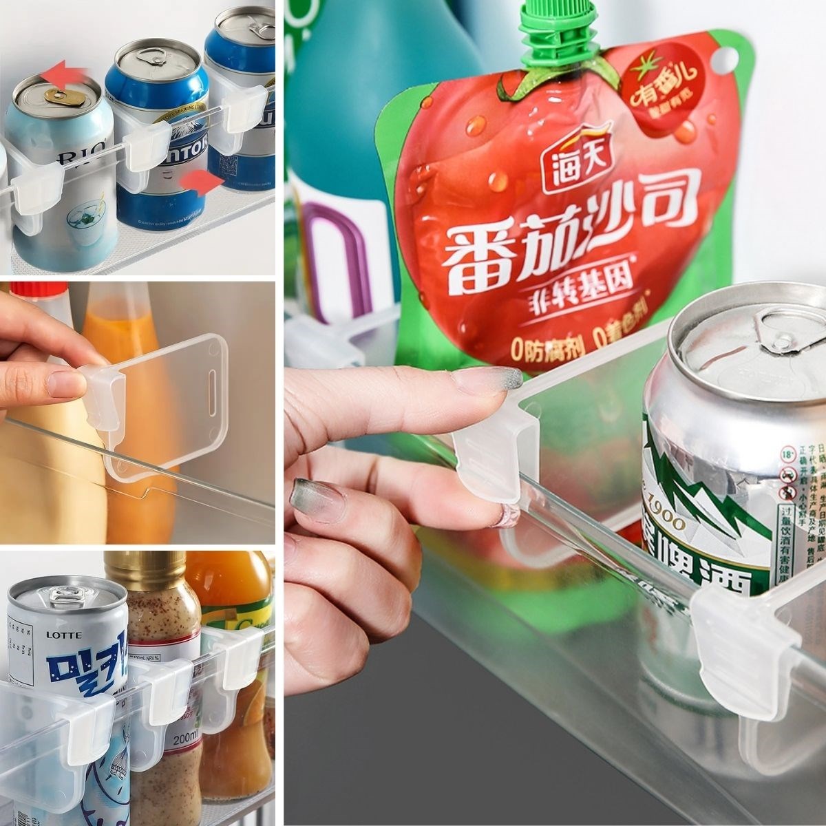 10'luŞeffaf Buzdolabı Yan Kapı Düzenleyici Buzdolabı Dolap İçi Bölümleyici Aparatlar - Görsel 2