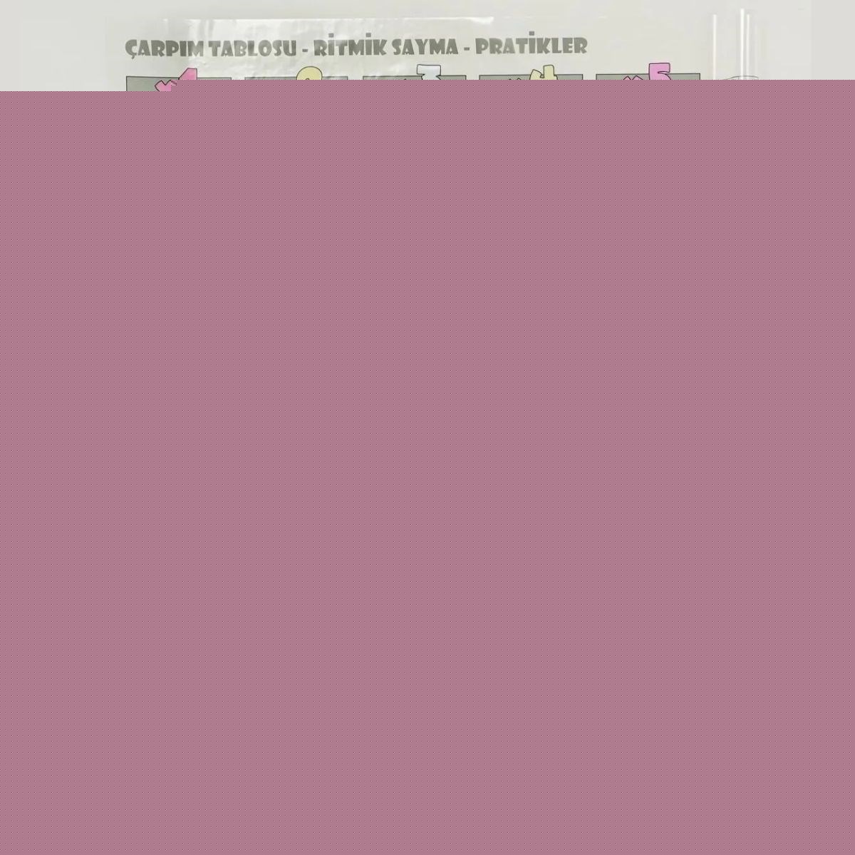 100x100cm Statik Kağıt Renkli Çarpım Tablosu - Görsel 4