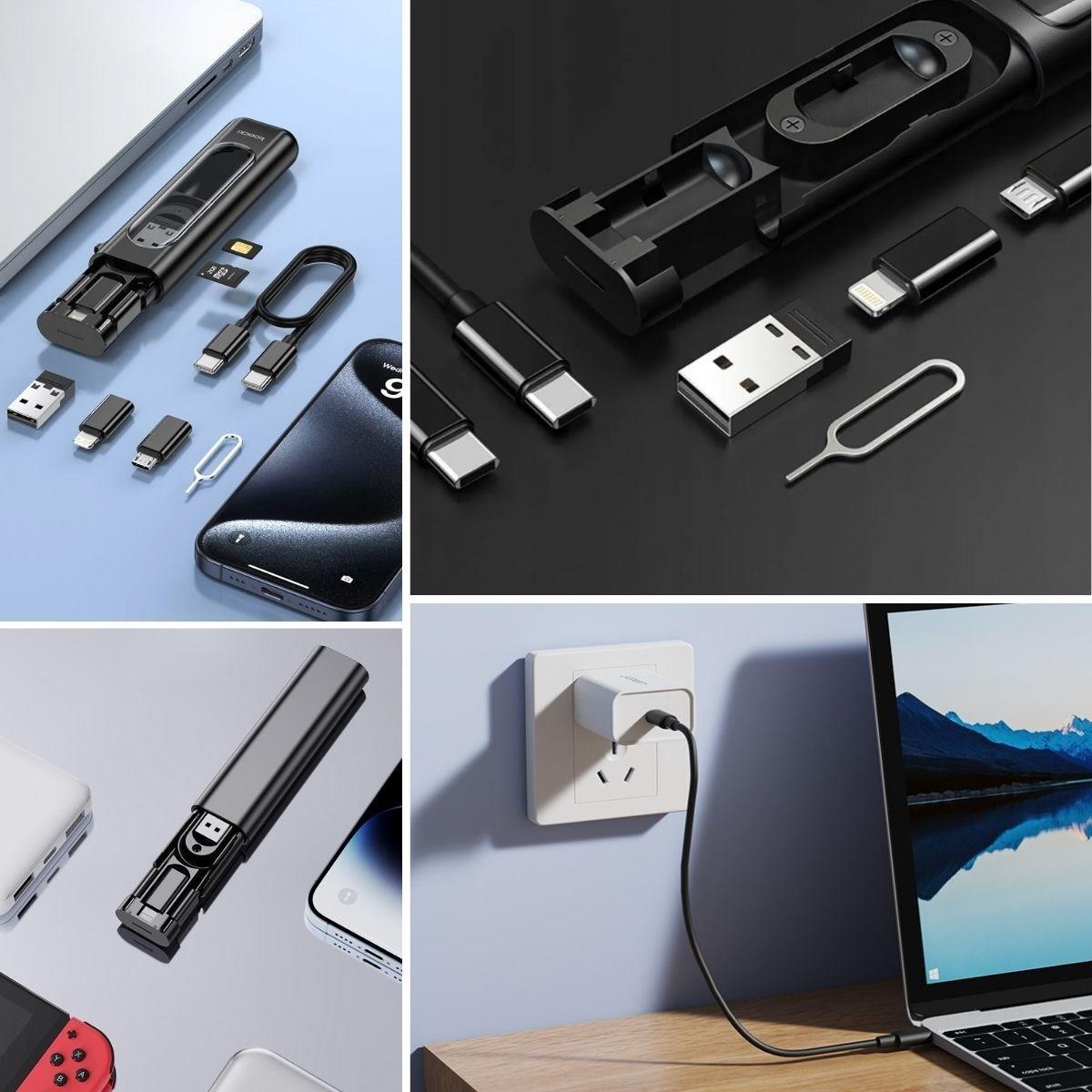 Cep Tipi 60W Bas Aç Type-C,İphone Şarj,Micro USB Hızlı Şarj Data Kablo Seti - Görsel 2