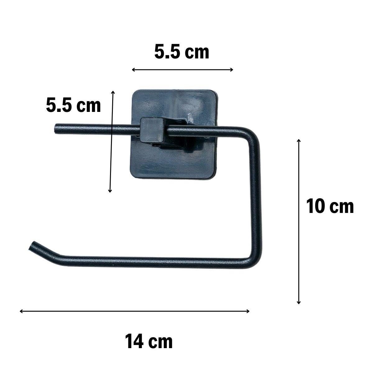 Kendiliğinden Yapışkanlı Siyah Paslanmaz Metal Kapaksız Tuvalet Kağıtlığı Aparatı - Görsel 3