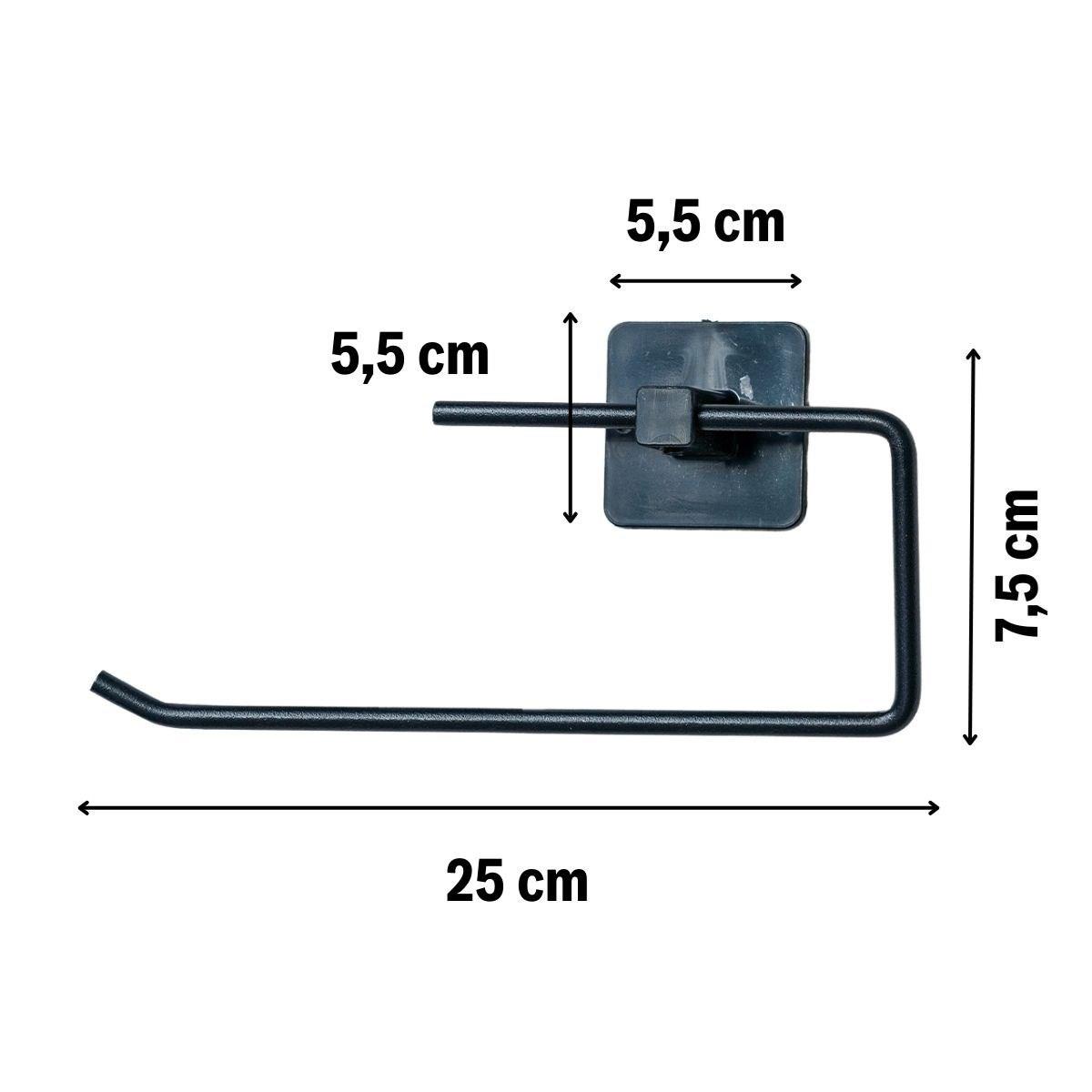 Kendiliğinden Yapışkanlı Siyah Paslanmaz Metal Rulo Havluluk Aparat - Görsel 4