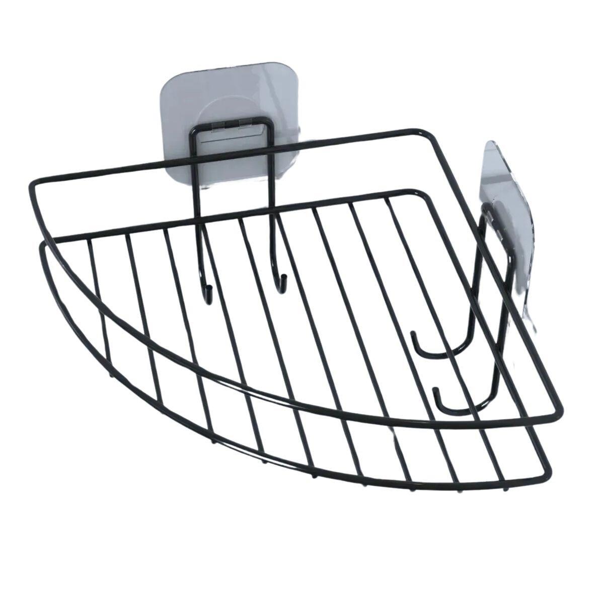 Yapışkanlı Banyo Köşeliği Kancalı Köşe Rafı Duş Şampuanlık Duvar Düzenleyici Organizer Raf - Görsel 4