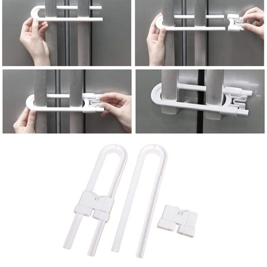 Bebek Çocuk Çekmece ve Dolap Koruma Raylı Güvenlik Sistemi Emniyet Kilidi - Görsel 3