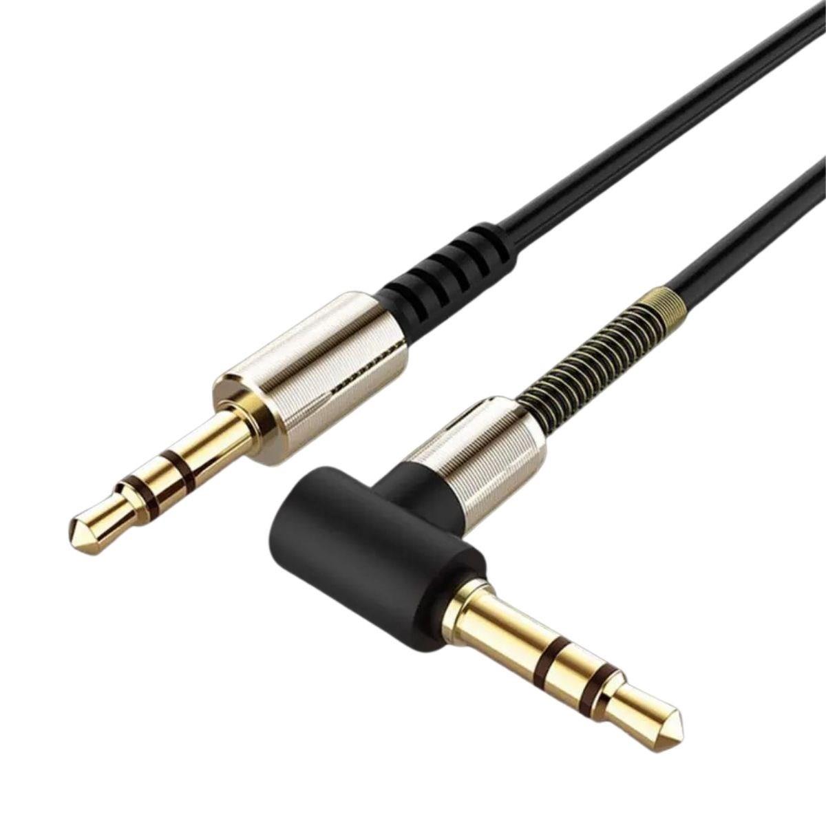 3.5mm AUX Kablosu Jak Erkek Erkek L Tipi 1 Metre Ses Aktarım Kablosu - Görsel 2