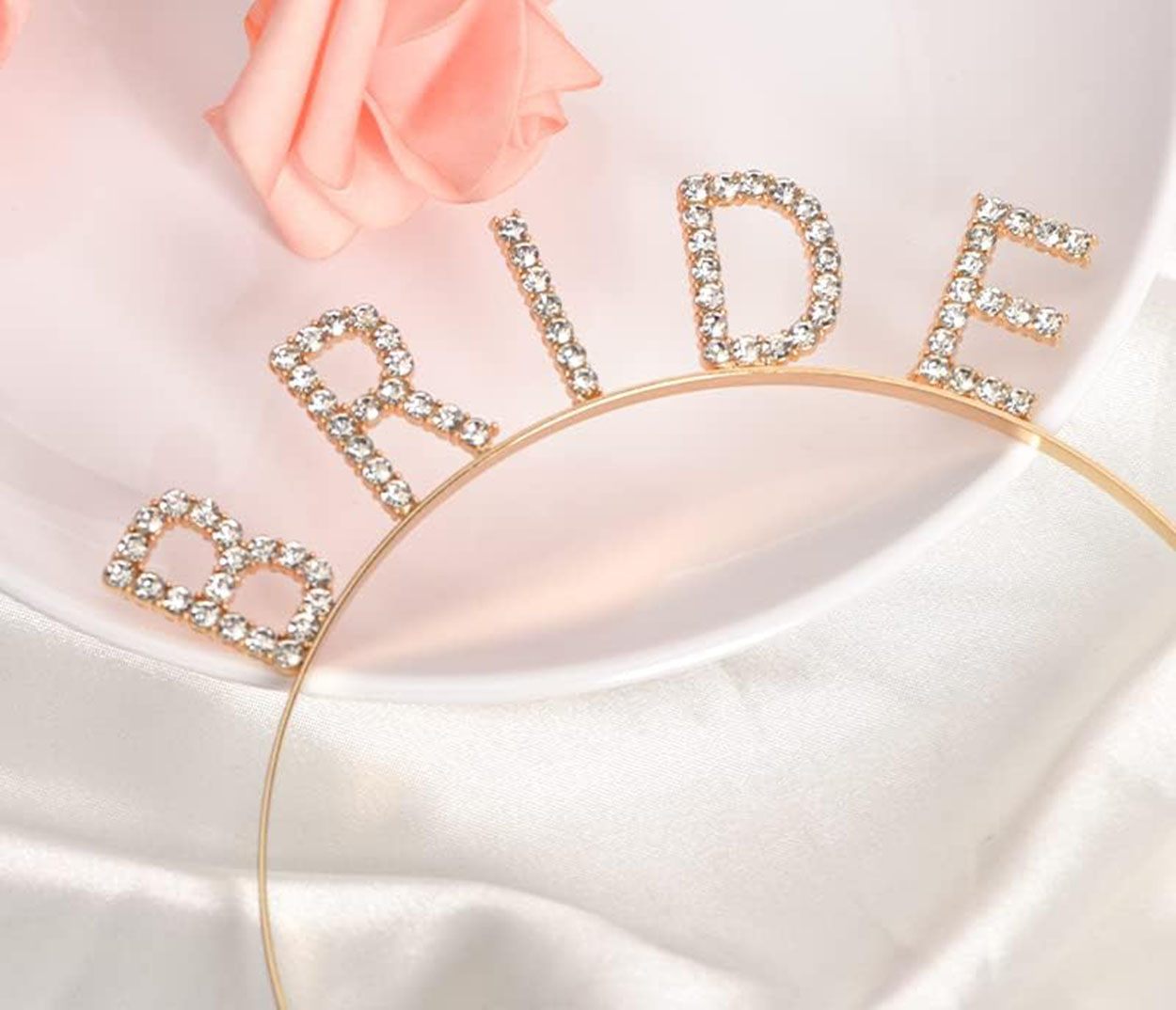 Altın Gold Renk Bekarlığa Veda Kristal Taş Bride Tacı İthal 16x10 cm - Görsel 3