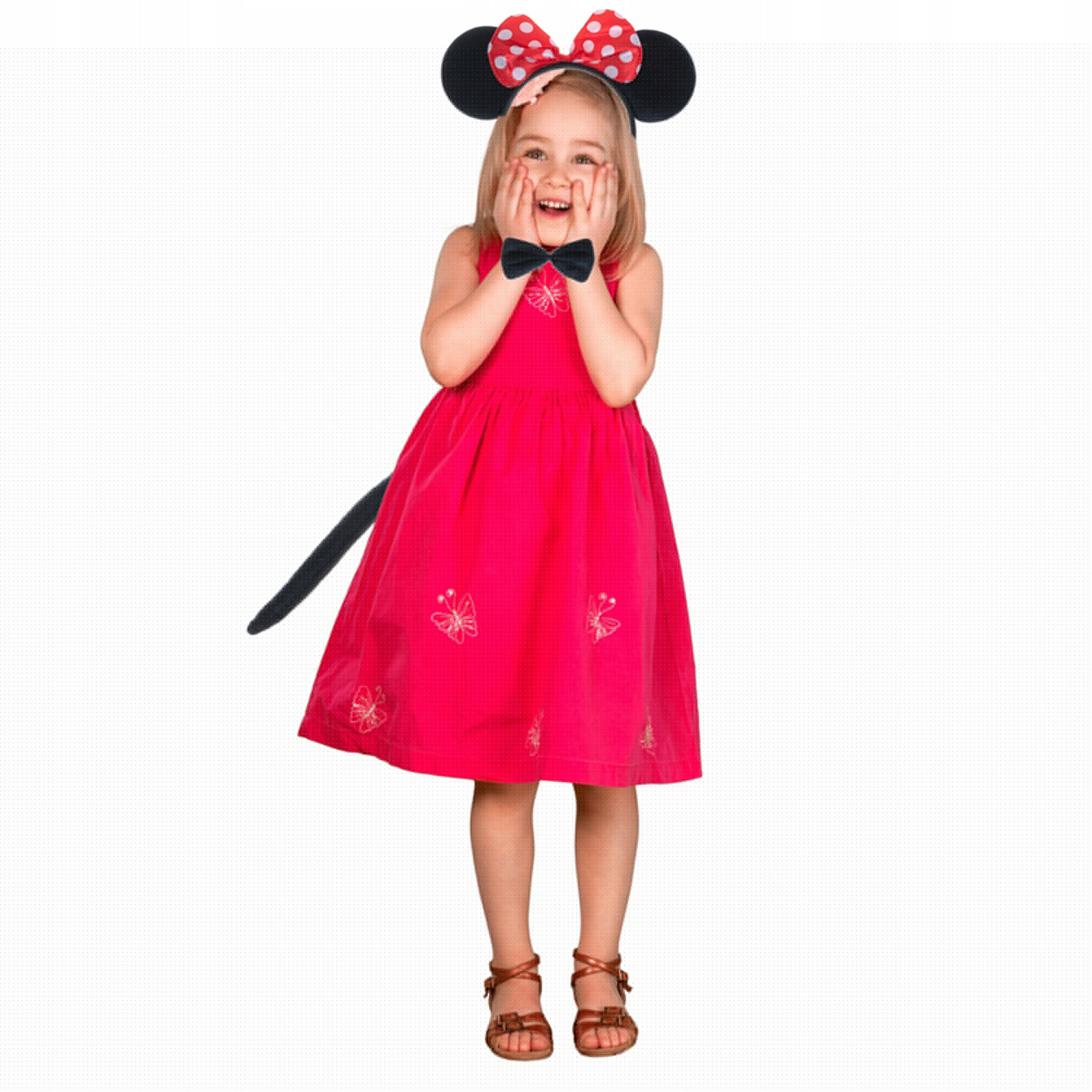 Minnie Mouse Kostüm Seti Taç Kuyruk Papyon Gösteri Seti - Görsel 3