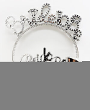 Bride To Be Yazılı Taç ve Bride To Be Yazılı Gözlük Seti Gümüş Renk