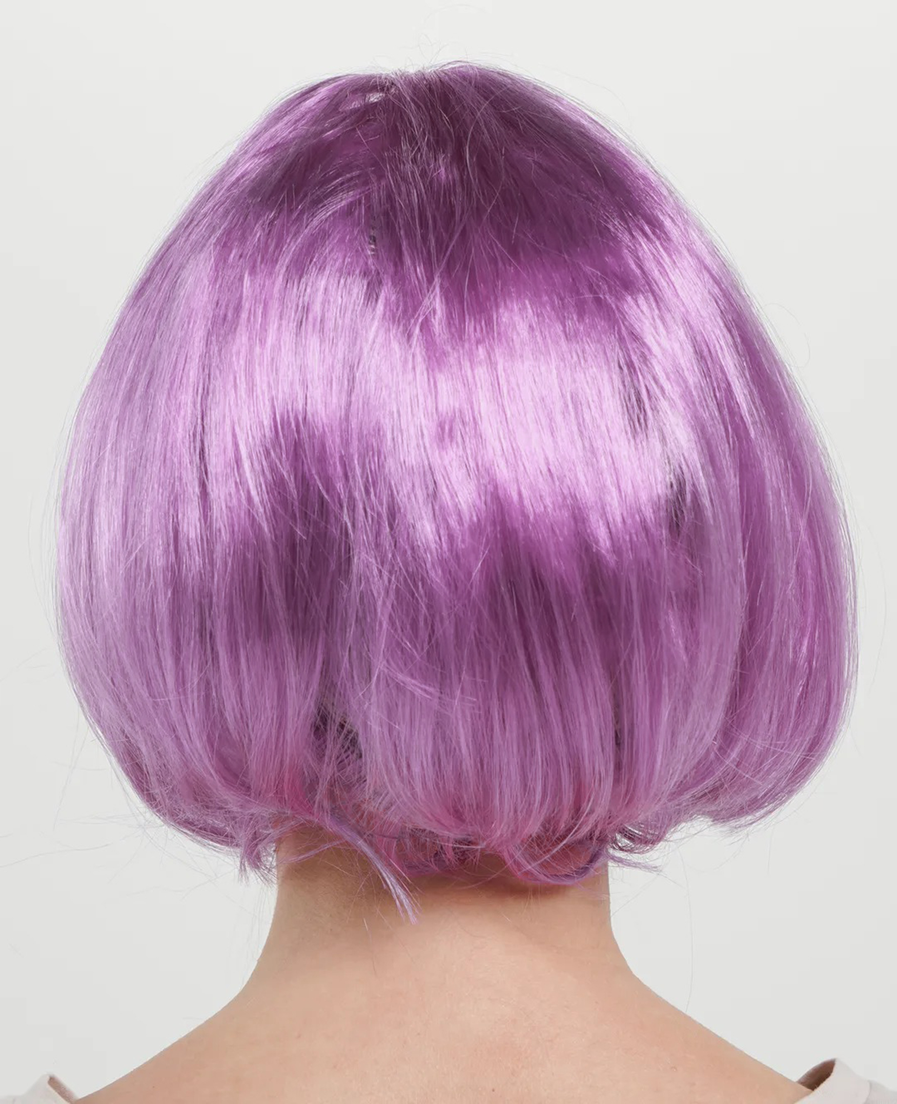 Rose Pembe Renk Düz Kesim Küt Parti Peruğu Kısa Takma Saç - Görsel 2