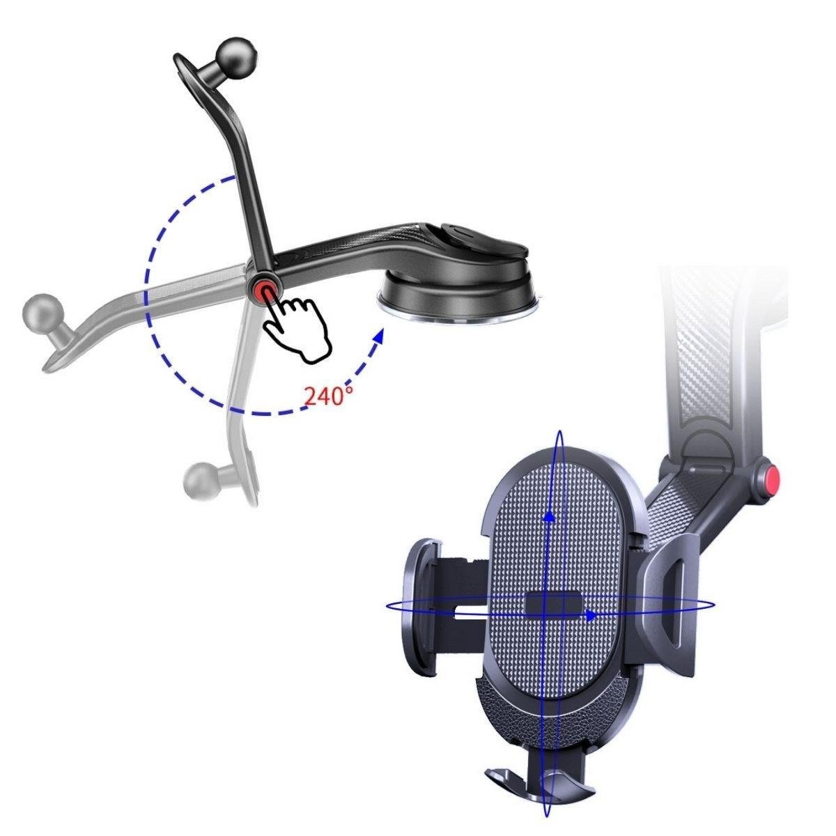 Güçlü Vantuzlu Araç İçi Konsol Üstü Telefon Tutucu Aparat - Görsel 5