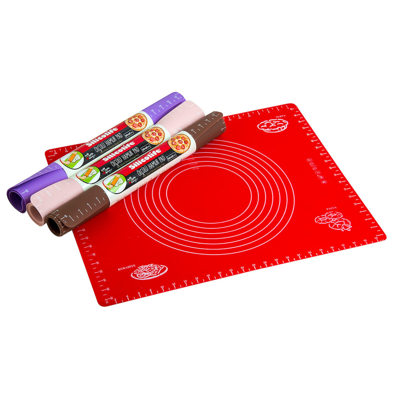 Silikon Ölçülü Hamur Açma Matı Hamur Açma Örtüsü Büyük Boy 50x40 - Görsel 3