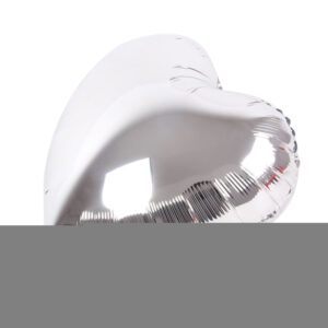 Kalp Balon Folyo Gümüş 45 cm 18 inç