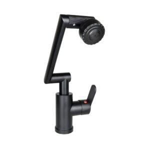 SİYAH - 1080 DERECE DÖNEBİLEN ÇOK FONKSİYONLU MUSLUK BATARYA KTX-3307