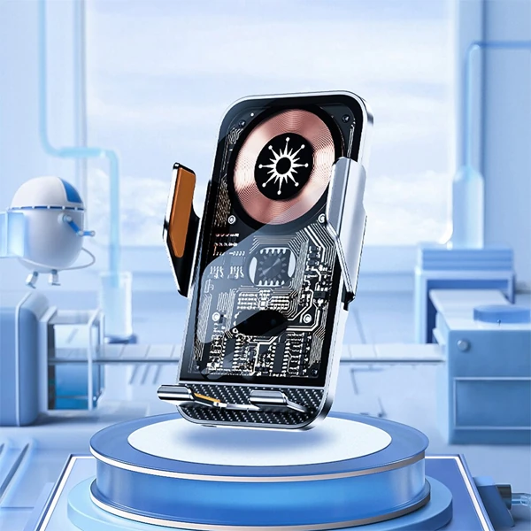 ALLY C10 15W Hızlı Şarj Şeffaf Otomatik Araç İçi Telefon Tutucu-(5775) - Görsel 2