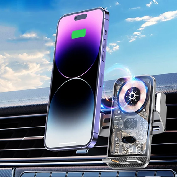 ALLY C10 15W Hızlı Şarj Şeffaf Otomatik Araç İçi Telefon Tutucu-(5775) - Görsel 4