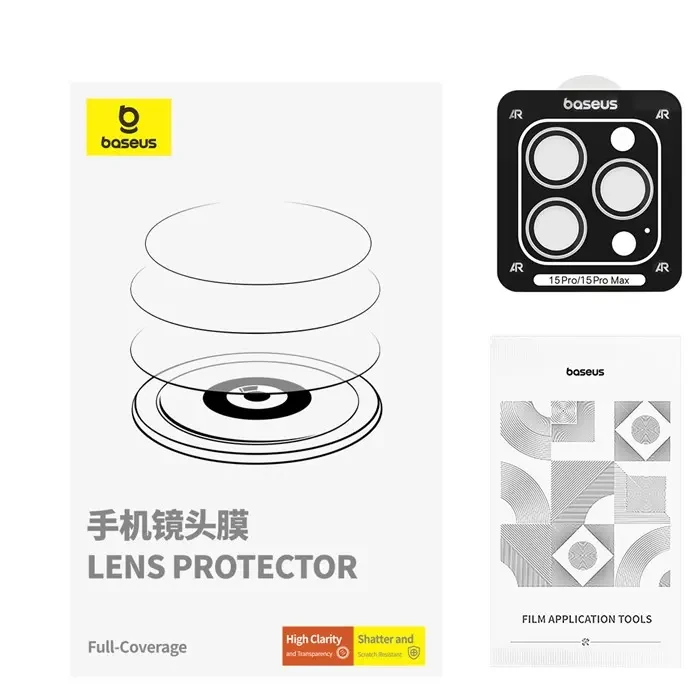 Baseus iPhone 15 Pro/15 Pro Max için Sapphire Serisi HD Cam Kamera Koruyucu-(5775) - Görsel 5