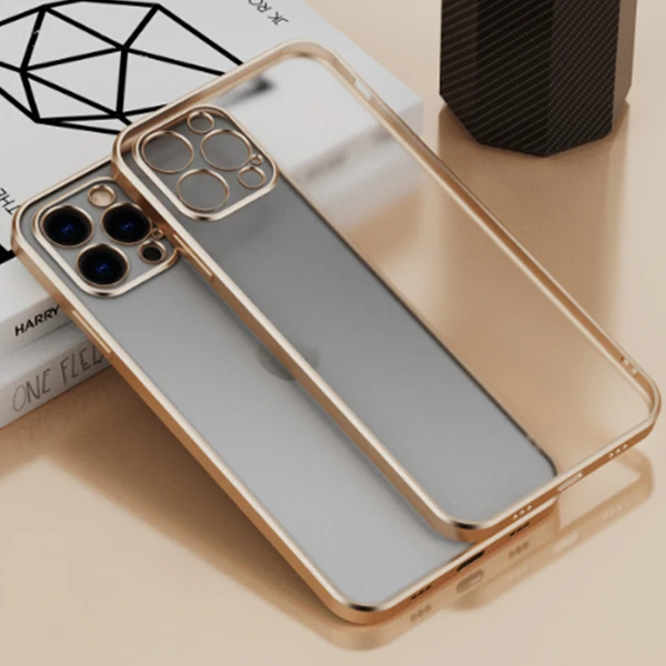 iPhone 11 Pro Max 6.5inç Renkli Kenar Şeffaf Kılıf Kamera Korumalı Kılıf-(5775) - Görsel 2